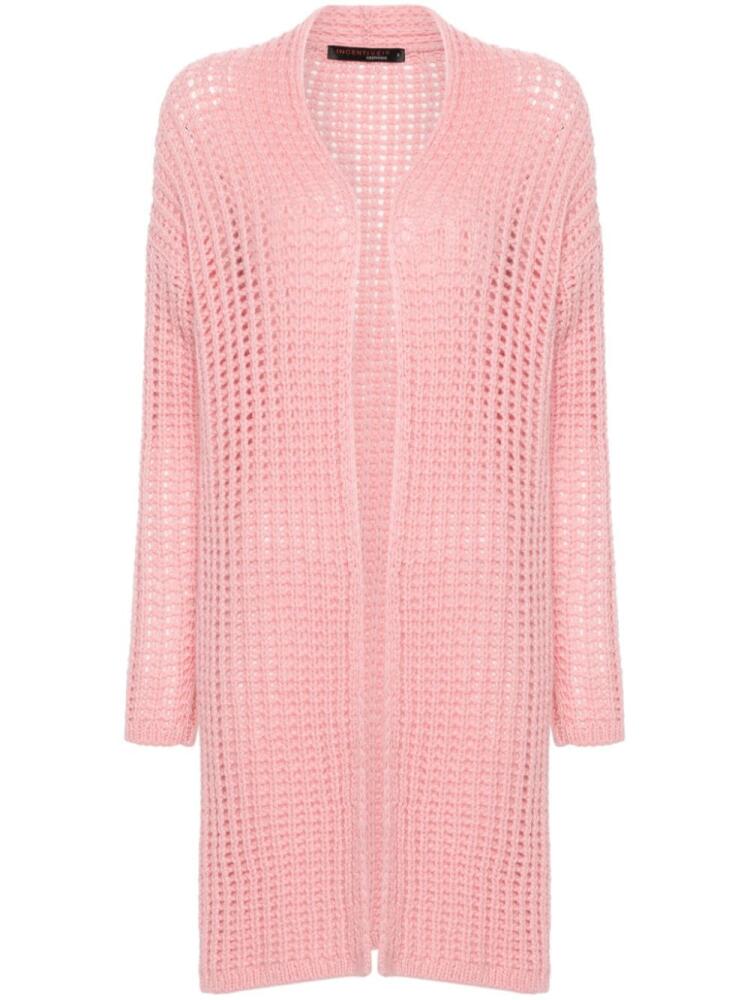 Incentive! Cashmere pointelle-knit cashmere cardi-coat - Pink Cover