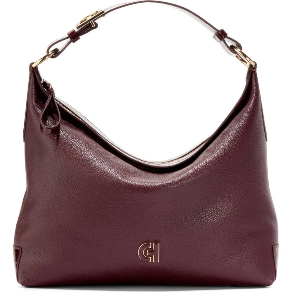 Cole Haan Kamila Leather Hobo Bag in Bloodstone Cover