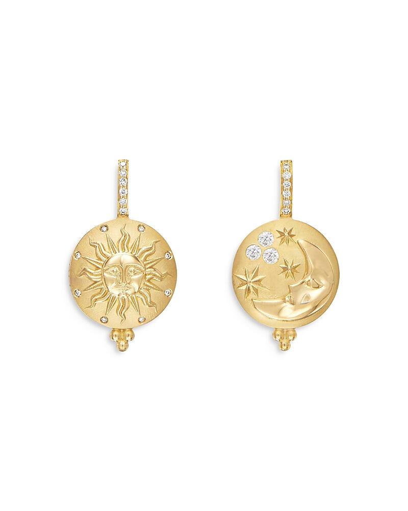 Temple St. Clair 18K Yellow Gold Sole Luna Diamond Drop Earrings Cover