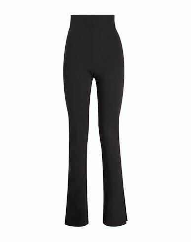 8 By Yoox Stretch High-waist Split Hem Trousers Woman Pants Black Cotton, Polyamide, Elastane Cover