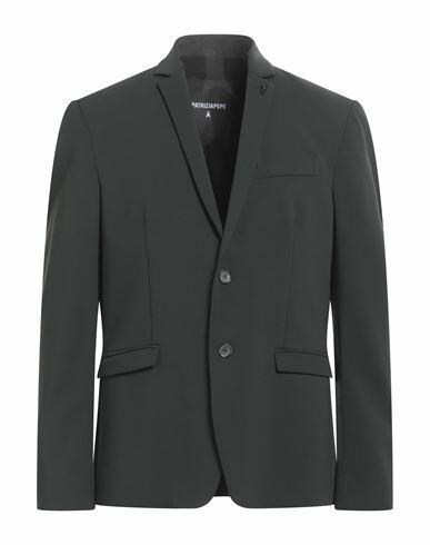 Patrizia Pepe Man Blazer Dark green Polyester, Viscose, Elastane Cover