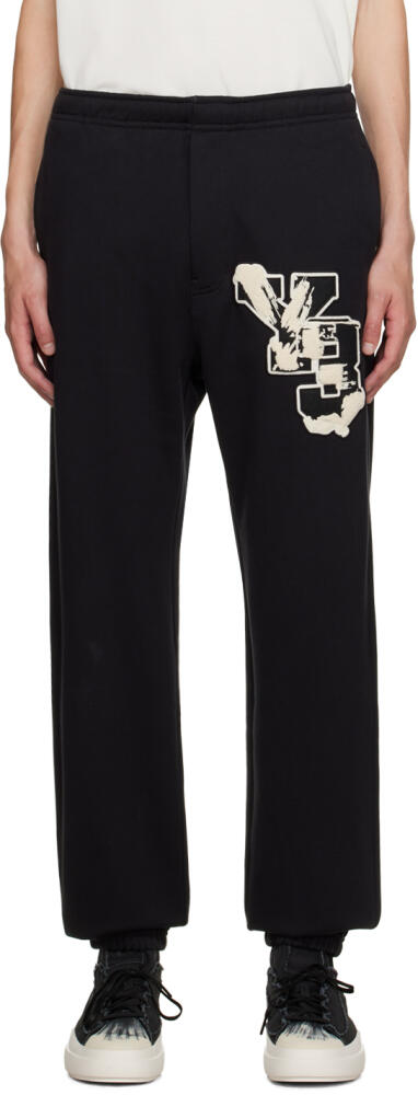 Y-3 Black Graphic Sweatpants Cover