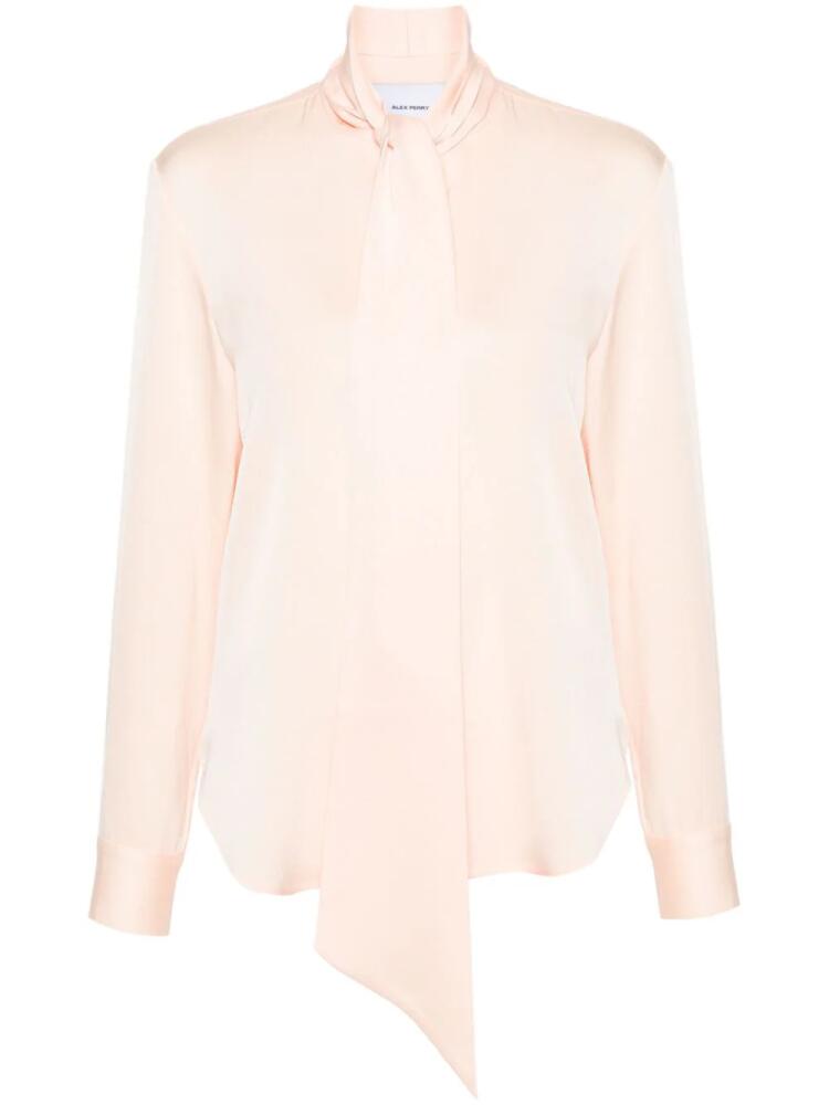 Alex Perry long-sleeve satin shirt - Orange Cover