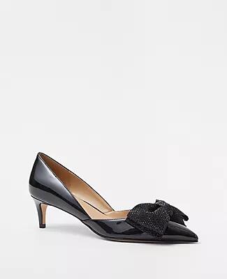 Ann Taylor Crystal Bow D'Orsay Patent Pumps Cover