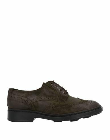 Angelo Pallotta Man Lace-up shoes Dark green Soft Leather Cover