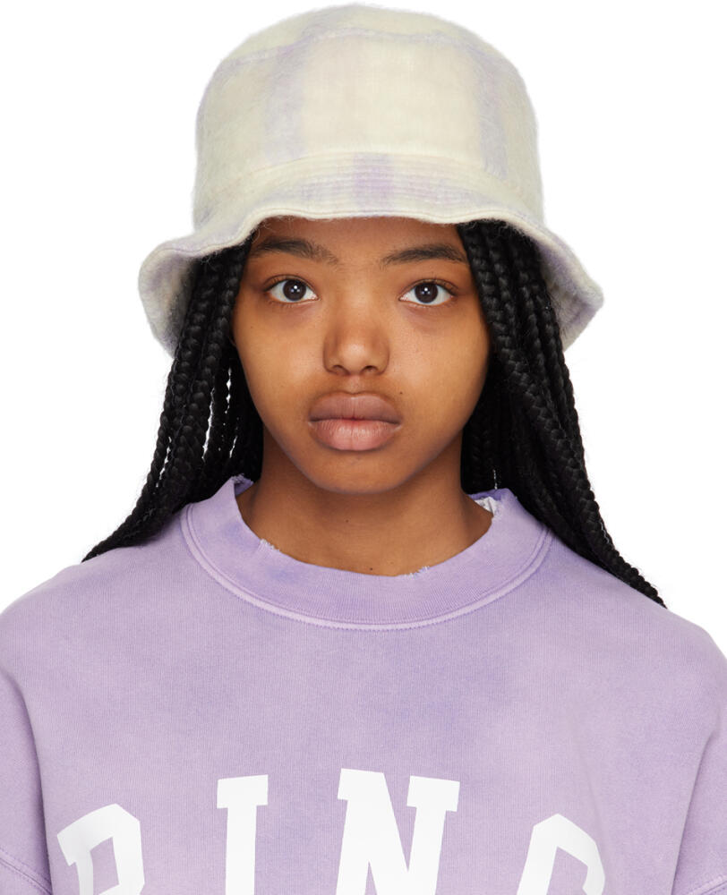 ANINE BING Off-White & Purple Cami Bucket Hat Cover