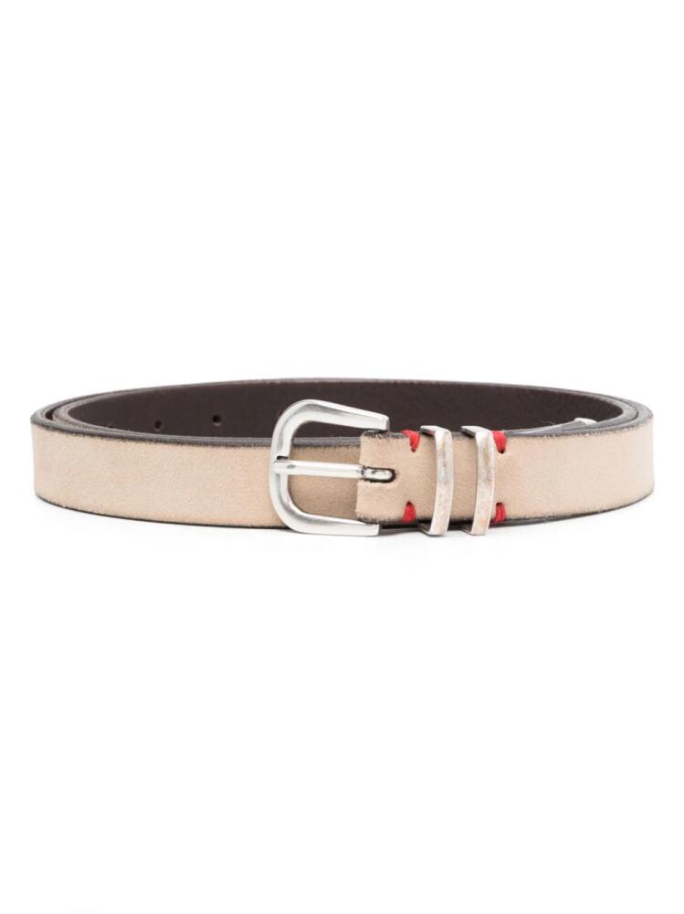 Eleventy pointed-tip suede belt - Neutrals Cover