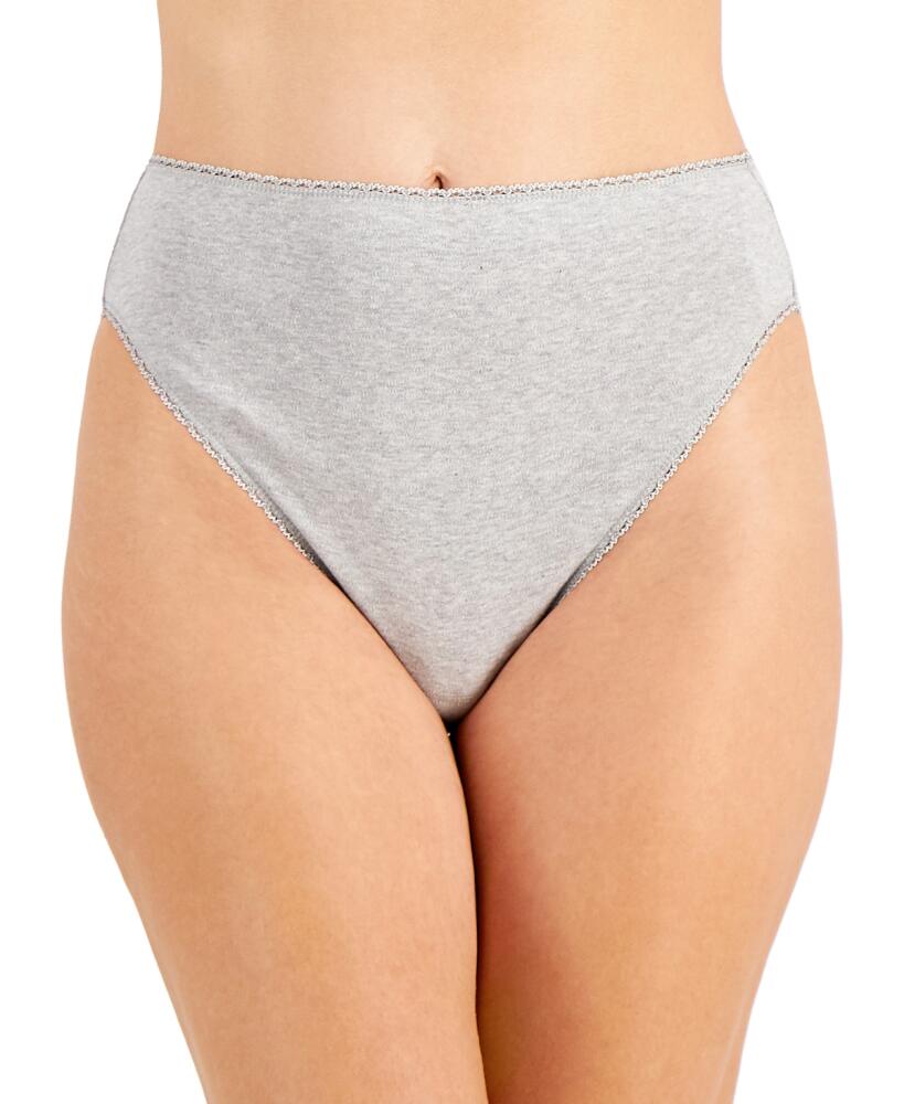 Charter Club Everyday Cotton High-Cut Brief Underwear, Created for Macy's - Heather Storm Cover