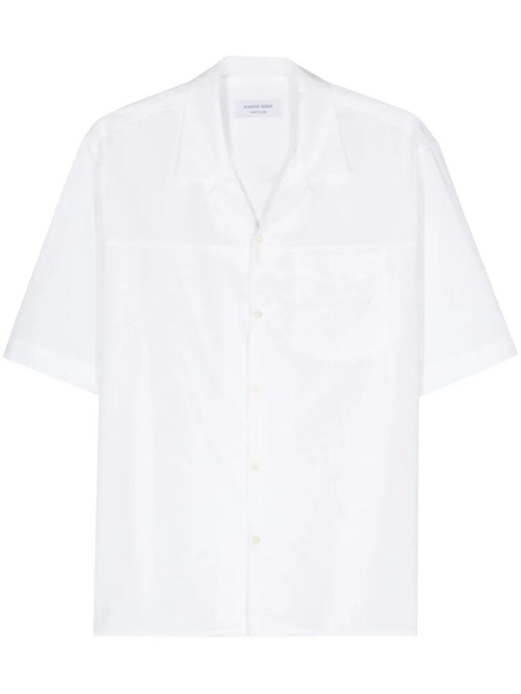 Marine Serre floral-embroidery cotton shirt - White Cover