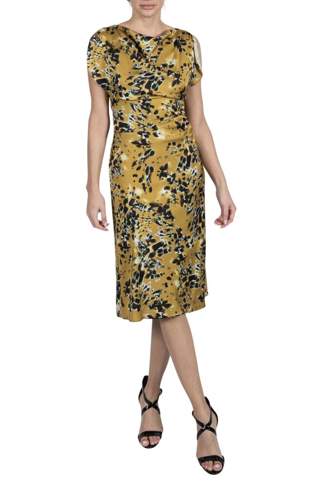 Julia Jordan Floral Print Midi Dress in Gold Multi Cover