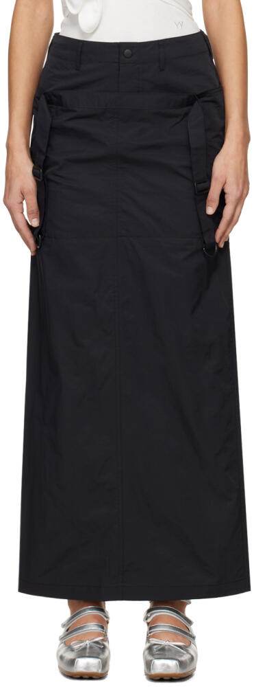 OPEN YY Black Layered Maxi Skirt Cover