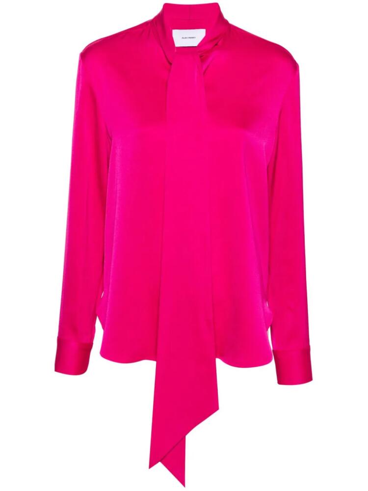 Alex Perry pussy-bow collar satin blouse - Pink Cover