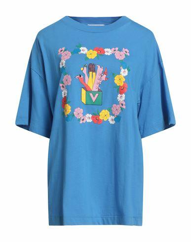 Vivetta Woman T-shirt Azure Cotton Cover