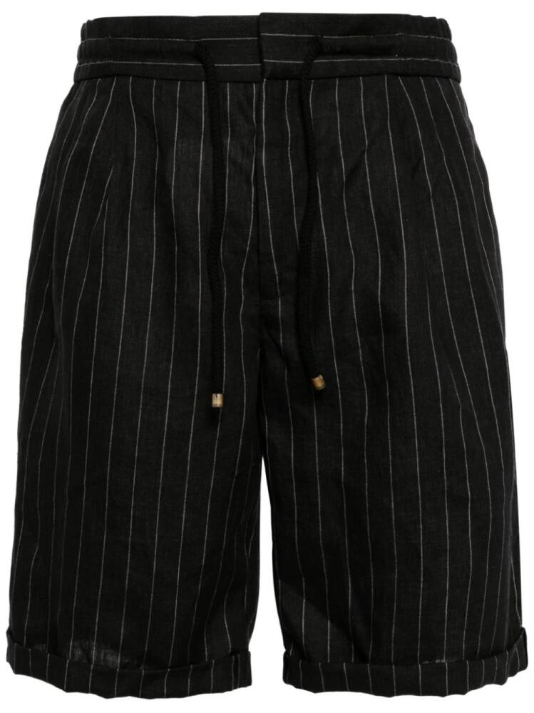 Brunello Cucinelli pinstripe linen shorts - Grey Cover