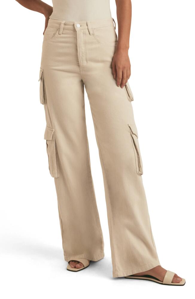 Favorite Daughter The Carly Cargo Wide Leg Jeans in Bone Cover