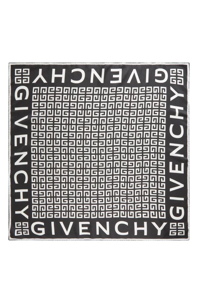 Givenchy 4G Monogram Silk Twill Square Scarf in 1-Black/White Cover