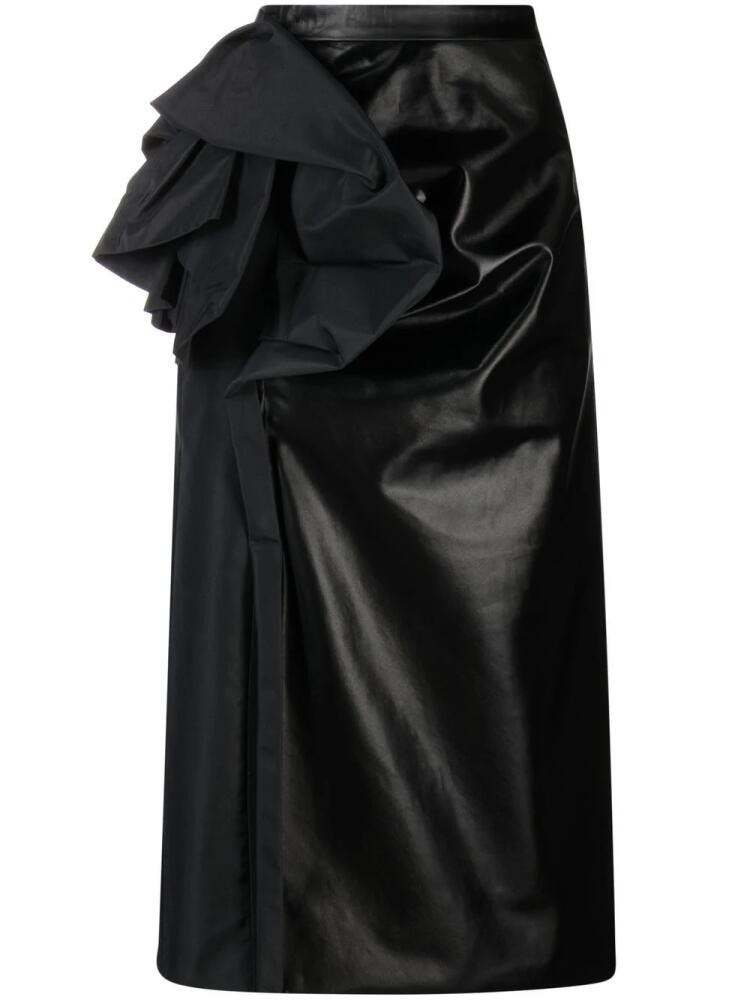 Maison Margiela faux-leather draped midi skirt - Black Cover