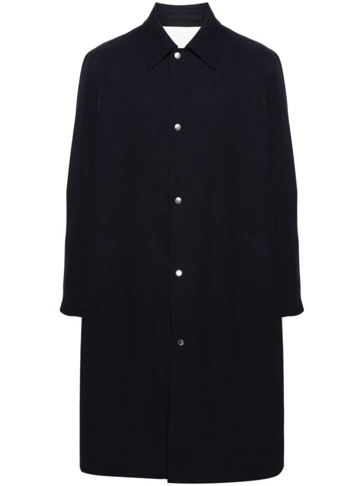 Jil Sander single-breasted gabardine wool coat - Blue Cover