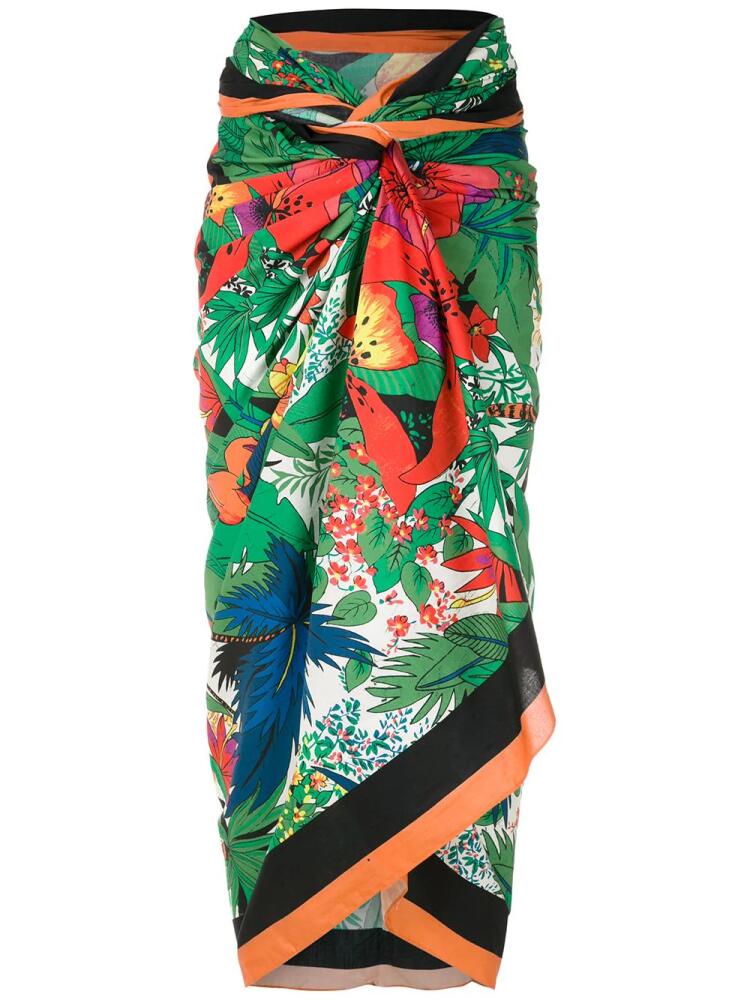 Amir Slama tropical-print sarong - Green Cover