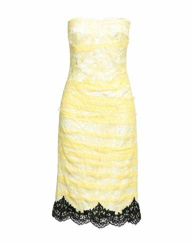 Anna Molinari Woman Midi dress Yellow Viscose, Polyamide, Cotton Cover