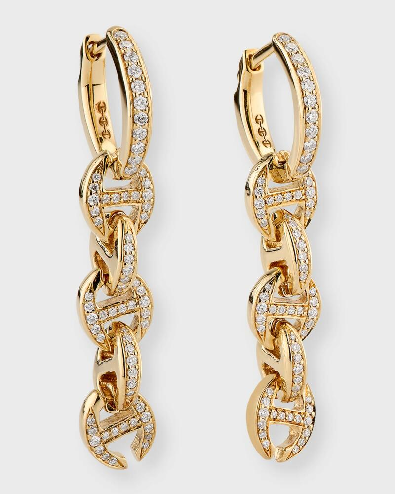 Hoorsenbuhs 18K Yellow Gold 5 Link Diamond Pave Drip Earrings Cover