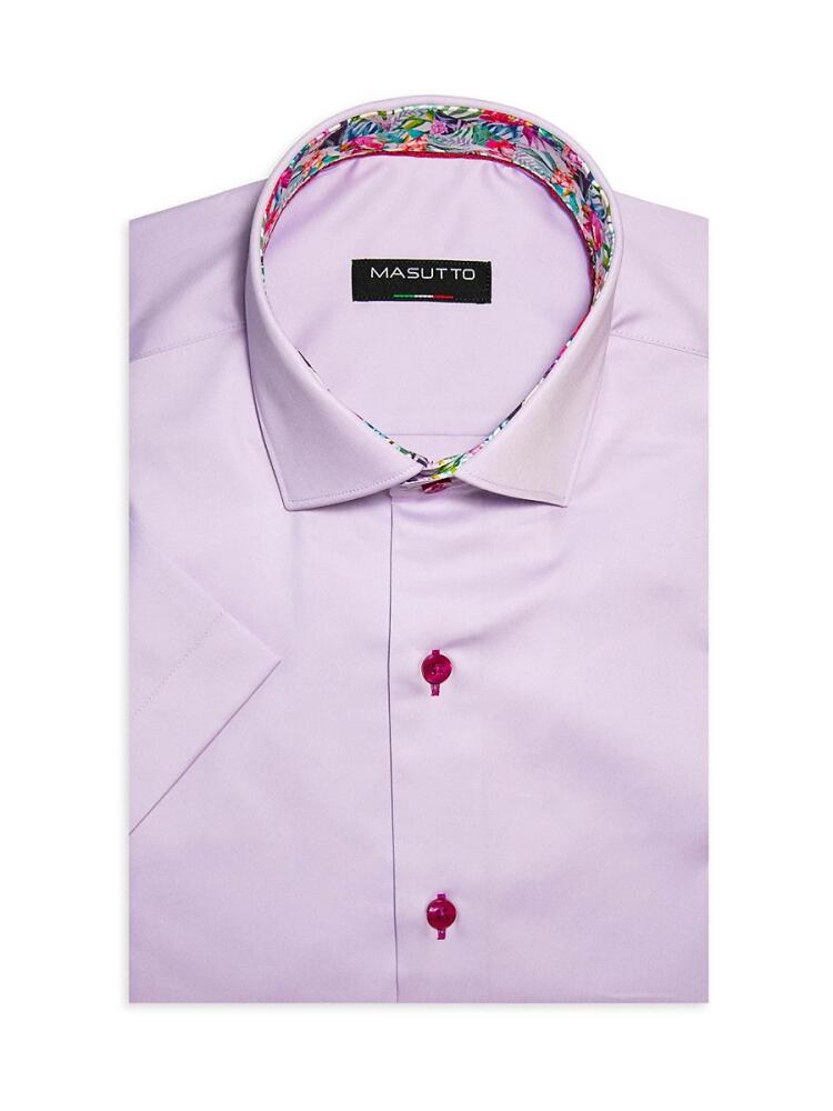 Masutto Men's Forli Classic Fit Dress Shirt - Purple Cover