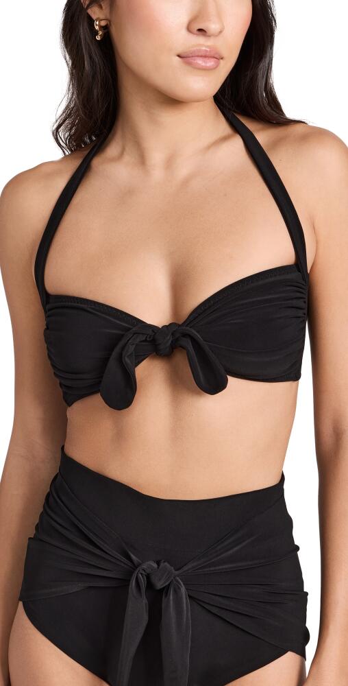 Norma Kamali Ty Front Bra Top Black Cover