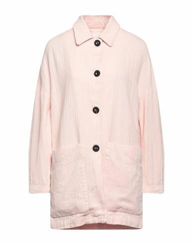 Bimba Y Lola Woman Overcoat & Trench Coat Pink Cotton, Linen Cover