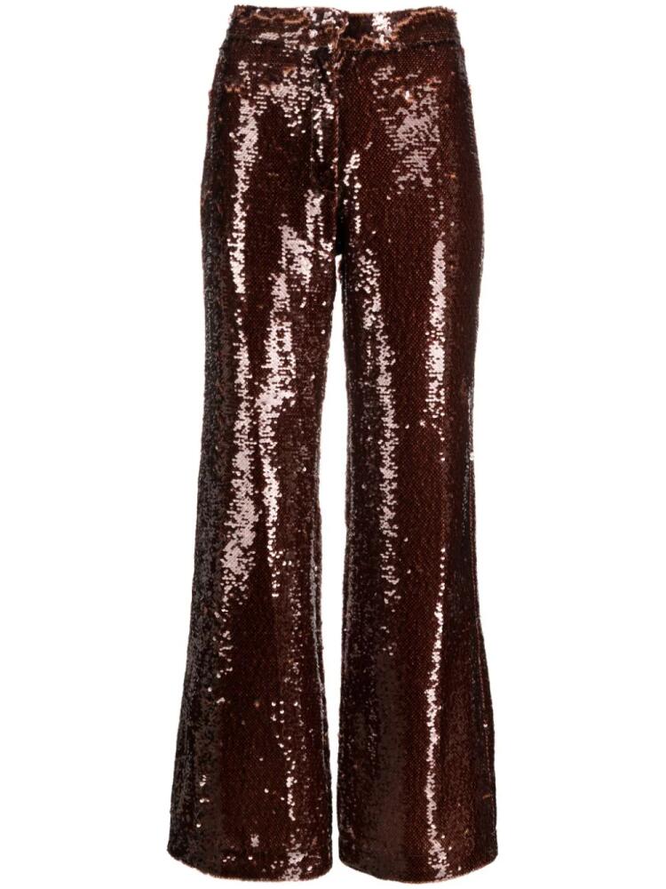 Sabina Musayev sequined flared trousers - Brown Cover