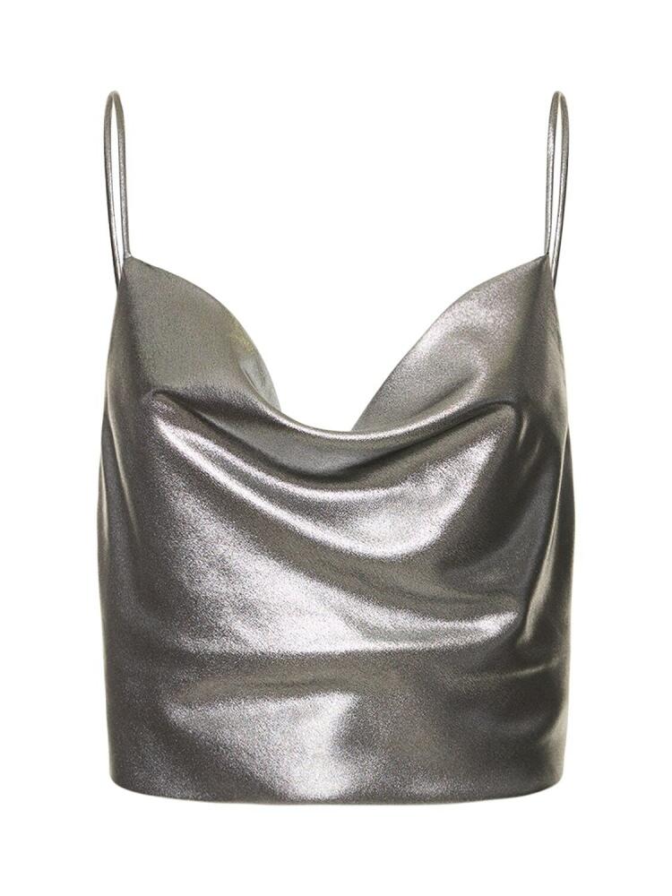 ROTATE Metallic Draped Crop Top Cover