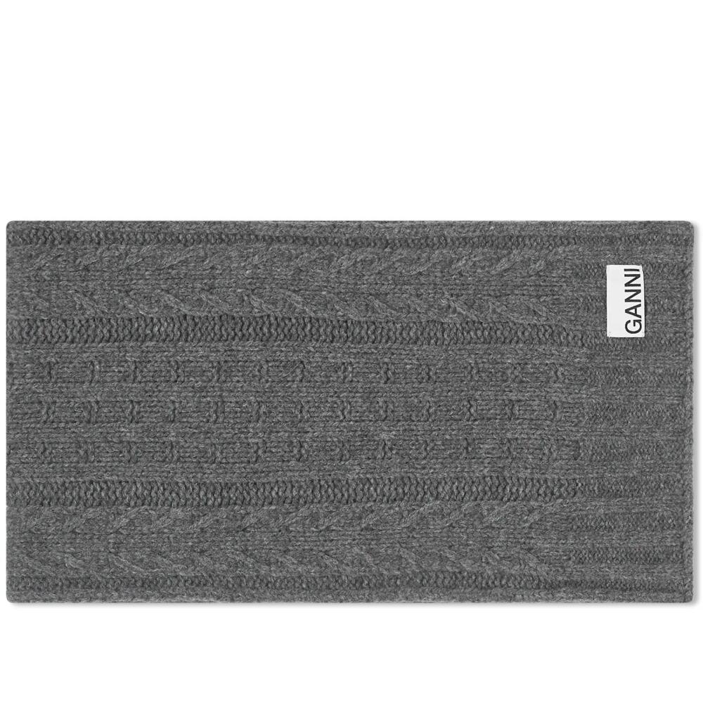 GANNI Women's Cable Scarf in Frost Grey Cover