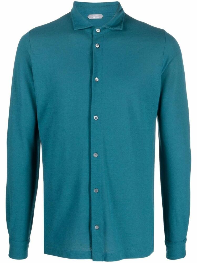 Zanone longsleeved organic cotton shirt - Blue Cover