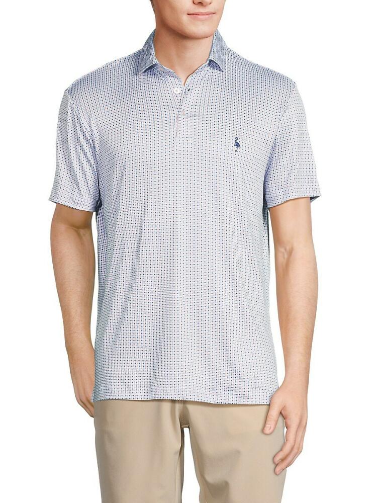 TailorByrd Men's Polka Dot Performance Polo - White Dove Cover