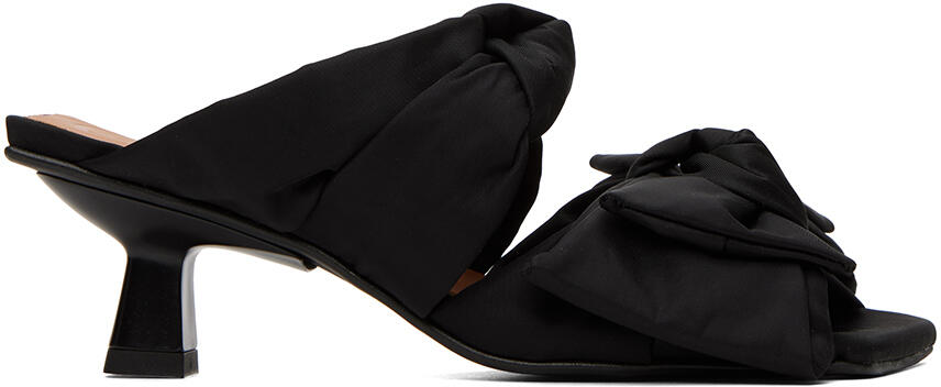 GANNI Black Soft Bow Mules Cover