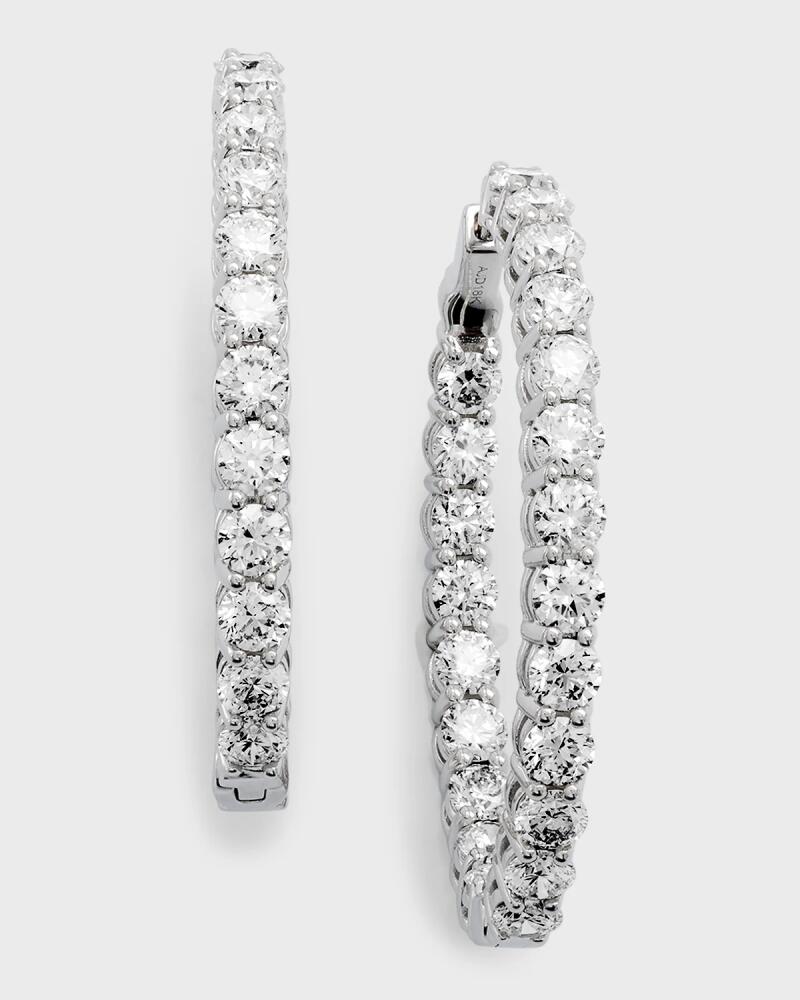 Neiman Marcus Diamonds 18K White Gold Diamond Hoop Earrings, 6.60tcw, 10.3"L Cover