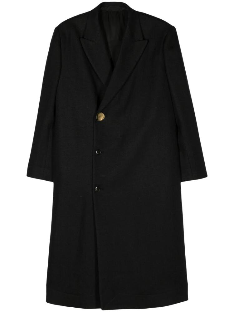 QUIRA double-breasted textured coat - Black Cover