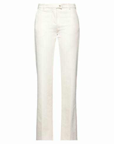 Palm Angels Woman Jeans Ivory Cotton, Metal Cover