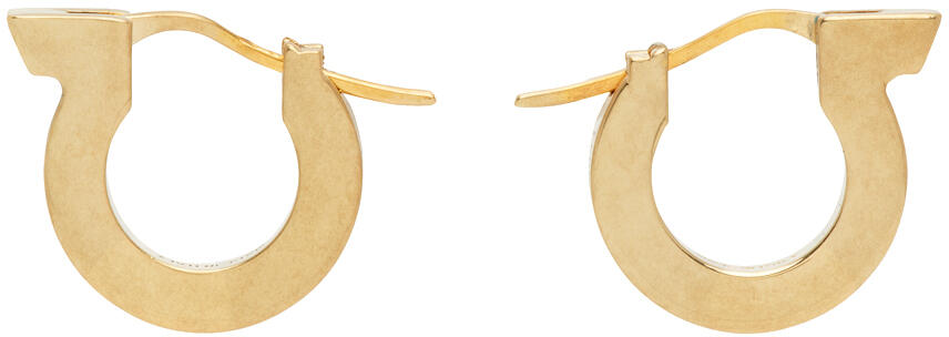 Ferragamo Gold Brass Hoop Earrings Cover