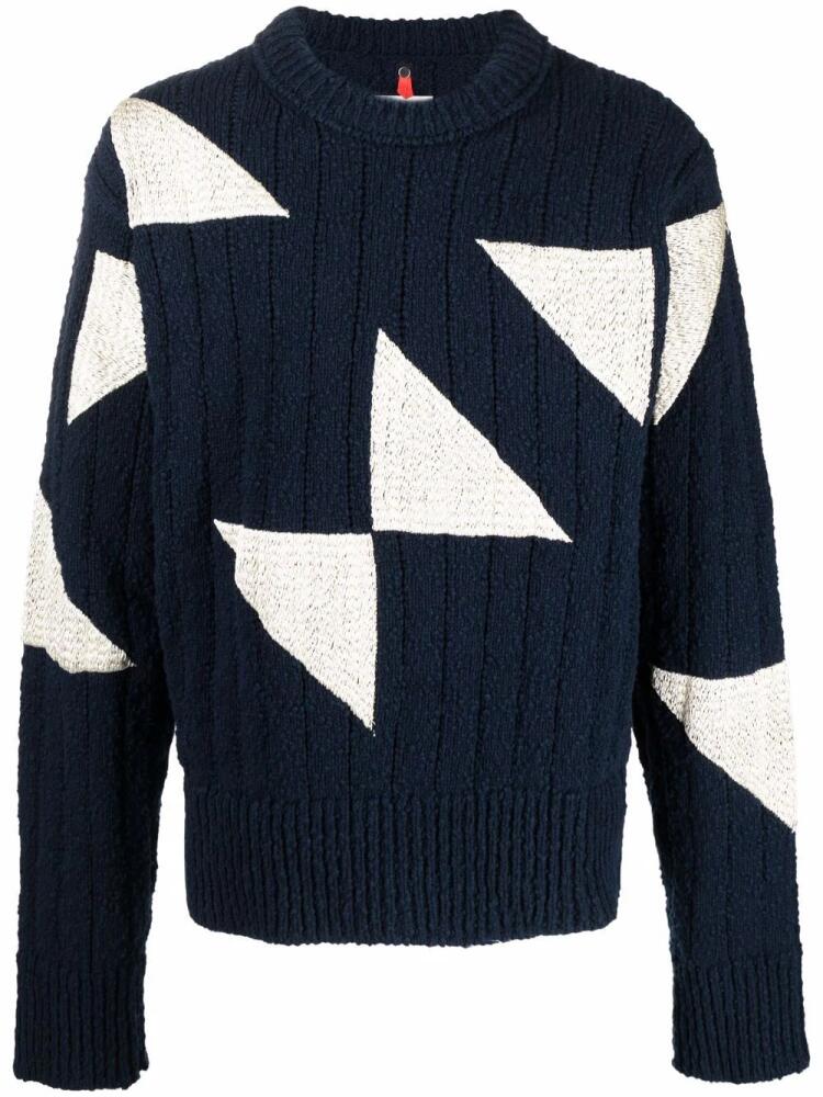 OAMC geometric crew-neck jumper - Blue Cover