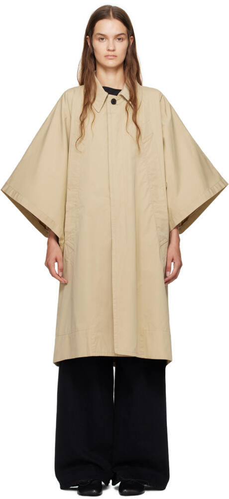 MM6 Maison Margiela Beige Angel Sleeve Trench Coat Cover