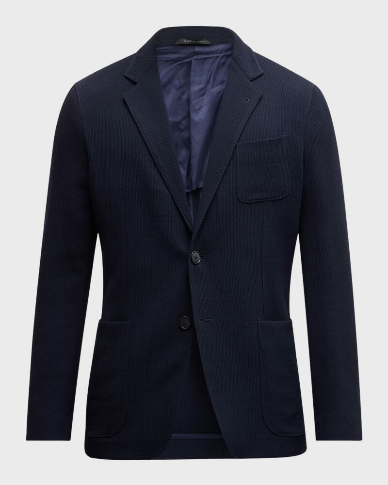 Giorgio Armani Men's Velvet Cannete-Effect Blazer Cover