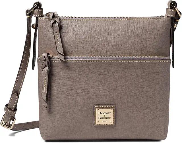 Dooney & Bourke Saffiano Letter Carrier (Taupe) Handbags Cover