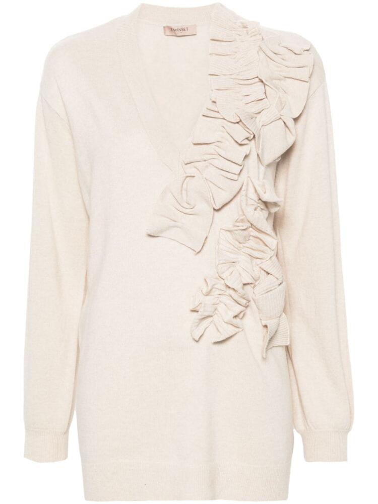 TWINSET ruffle-detail jumper - Neutrals Cover