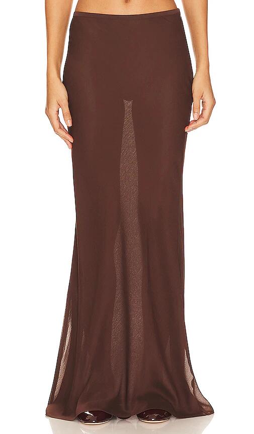 LIONESS Endless Maxi Skirt in Chocolate Cover