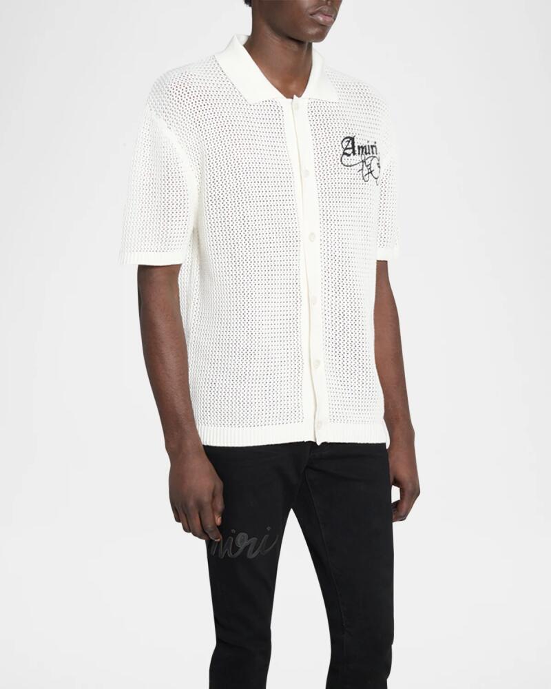 Men's Amiri Bowling Crochet Polo Shirt Cover