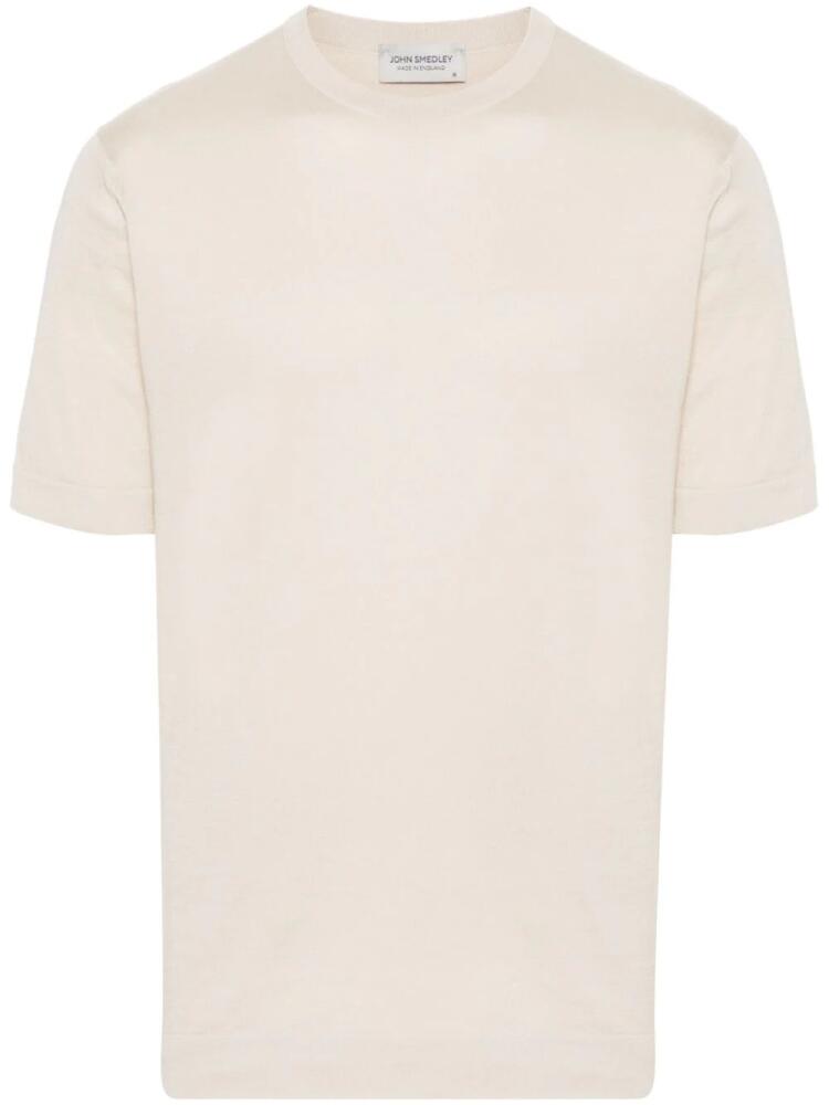 John Smedley fine-knit cotton T-shirt - Neutrals Cover