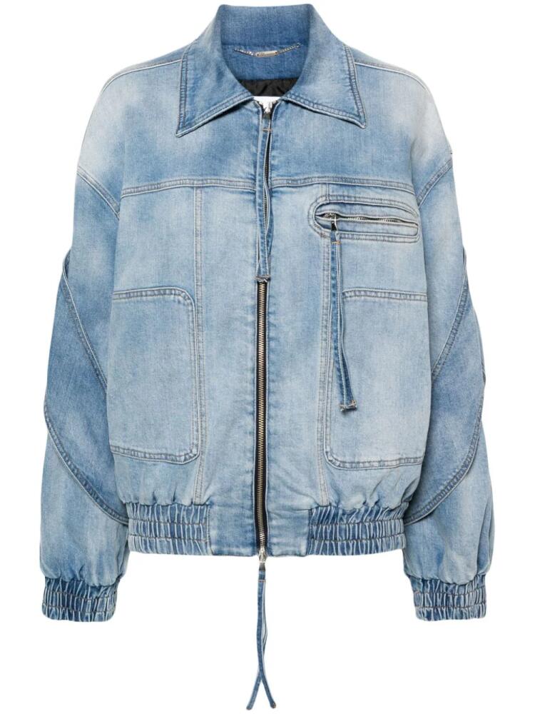 Blumarine padded denim bomber jacket - Blue Cover