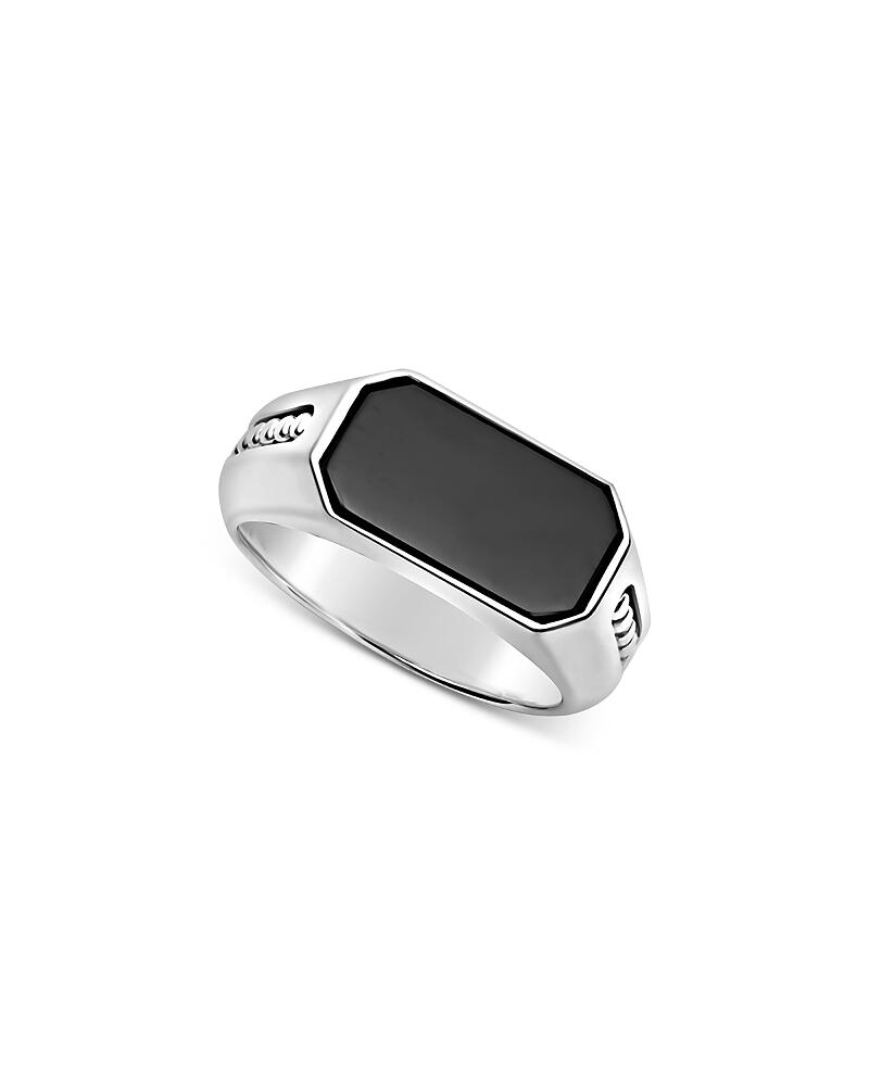 Lagos Men's Sterling Silver Anthem Onyx Octagon Ring Cover