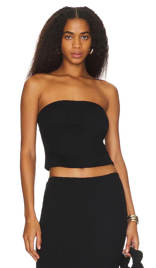 LNA Holly Strapless Top in Black Cover