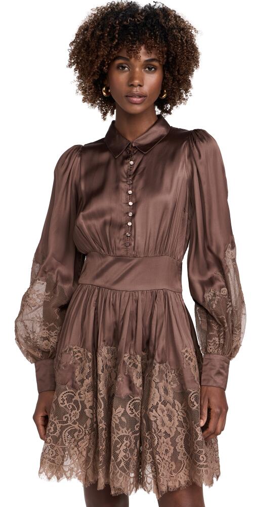 byTiMo Satin Lace Dress Brown Cover